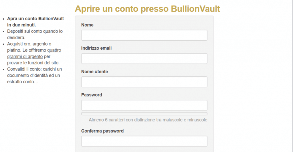 bullionvault come investire