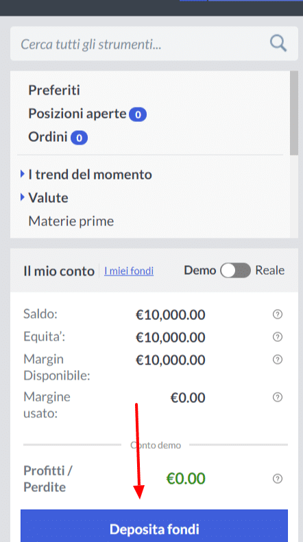 Markets.com primo deposito